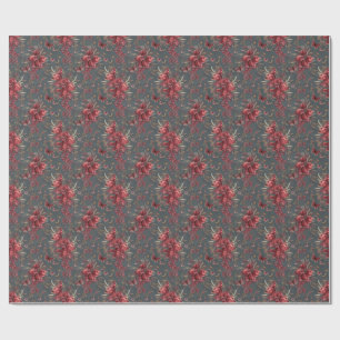  Pomegranate & Olive Botanical Wrapping Paper