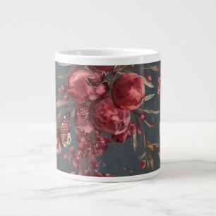 Pomegranate & Olive Mug Wine Red Botanical Print