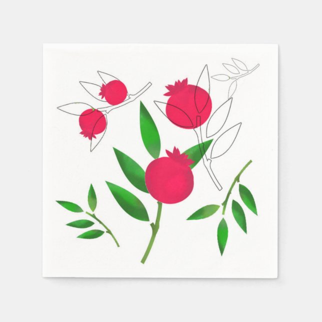 Pomegranate Paper Napkins (Front)
