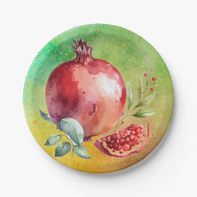 pomegranate paper plate (Front)