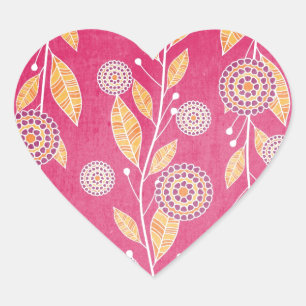 Pomegranate Paradise Heart Sticker