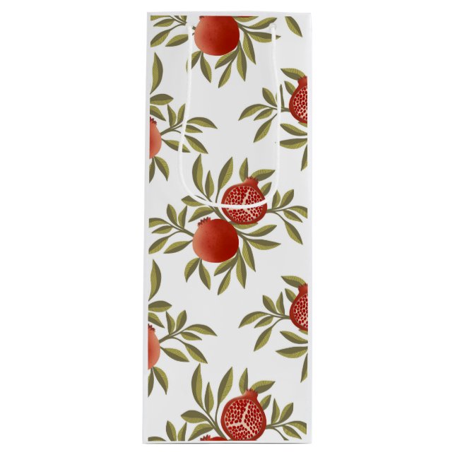 Pomegranate Pattern Botanical Wine Gift Bag (Front)