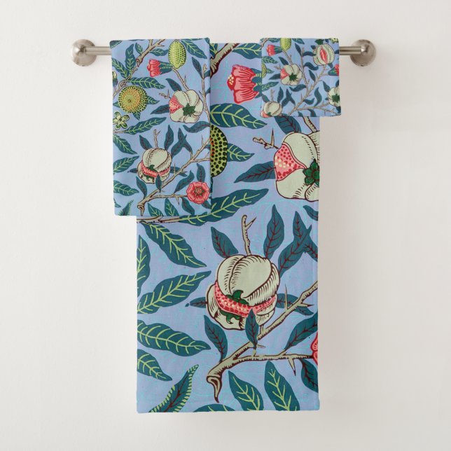 Pomegranate Pattern by William Morris Bath Towel Set (Insitu)