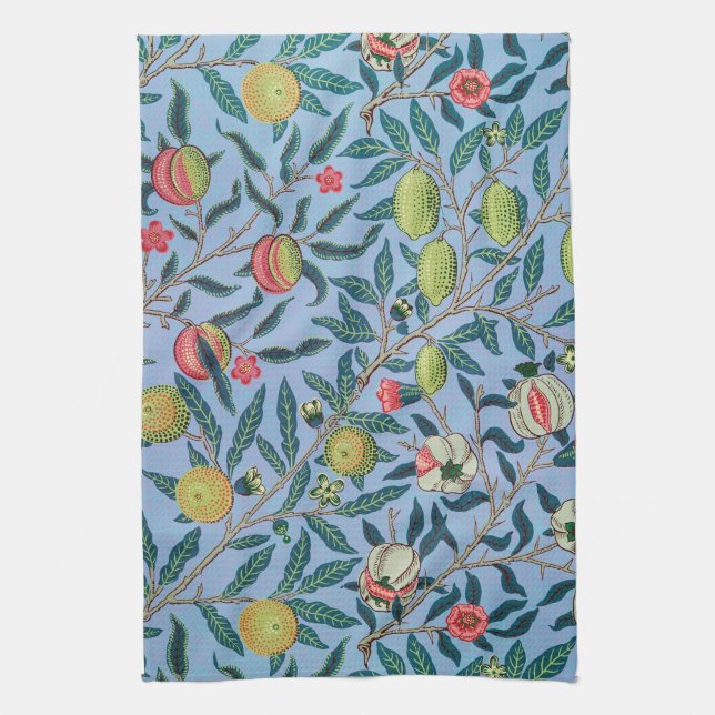 Pomegranate Pattern by William Morris Tea Towel (Vertical)