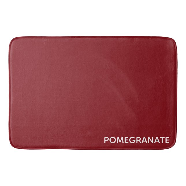 Pomegranate red color name bath mat (Front)