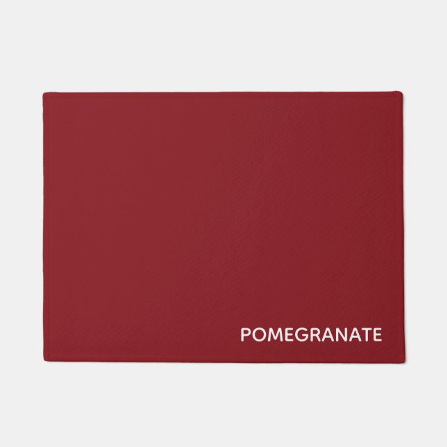 Pomegranate red color name doormat (Front)