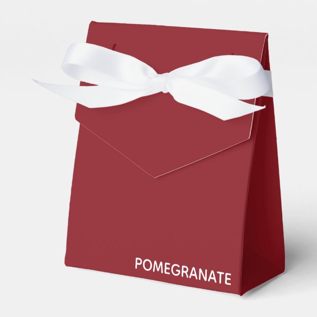 Pomegranate red color name favour box (Front Side)