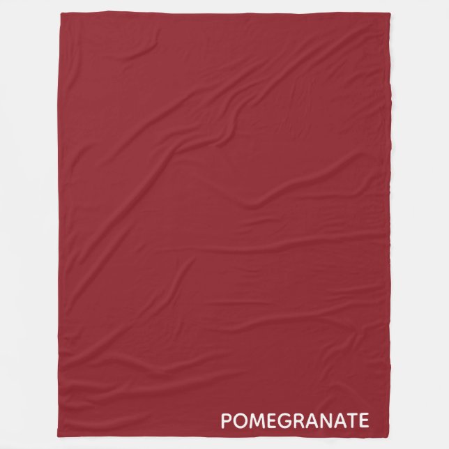 Pomegranate red color name fleece blanket (Front)