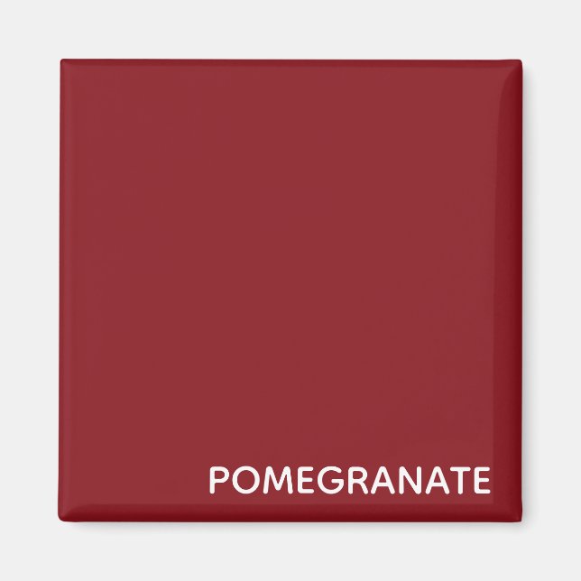 Pomegranate red color name magnet (Front)