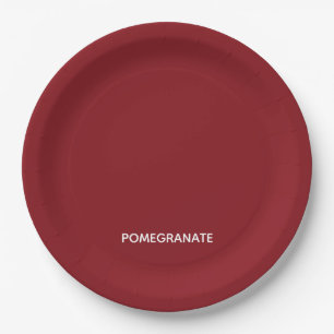 Pomegranate red colour name paper plate
