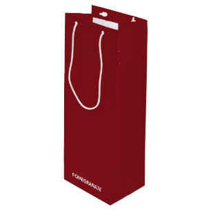 Pomegranate red colour name wine gift bag