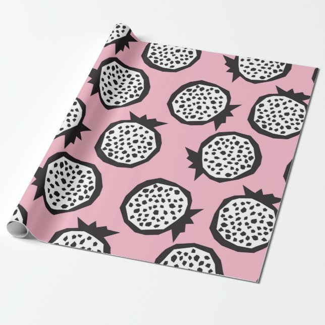 Pomegranate seamless pattern in modern abstract st wrapping paper (Unrolled)