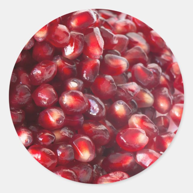 Pomegranate seeds classic round sticker (Front)