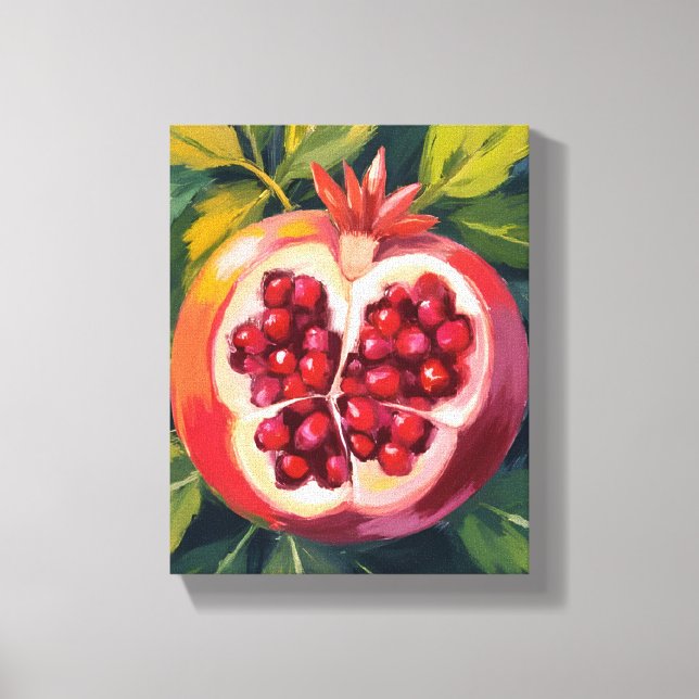 Pomegranate Seeds | Fruit Painting Canvas Print (Front)