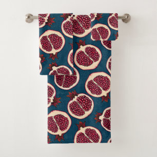 Pomegranate slices bath towel set