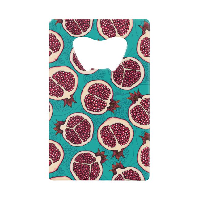 Pomegranate slices on turquoise (Front)