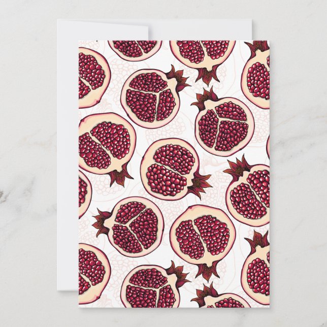 Pomegranate slices on white (Front)