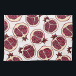 Pomegranate slices on white tea towel<br><div class="desc">Pomegranate slices seamless pattern drawn in Illustrator</div>