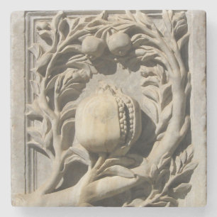 Pomegranate Stone Carved Art Granada Coaster