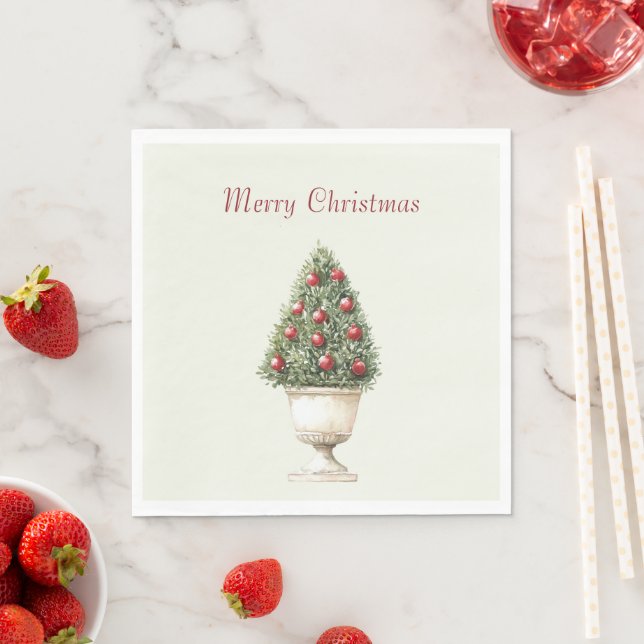 Pomegranate Tree Christmas Napkin (Insitu)