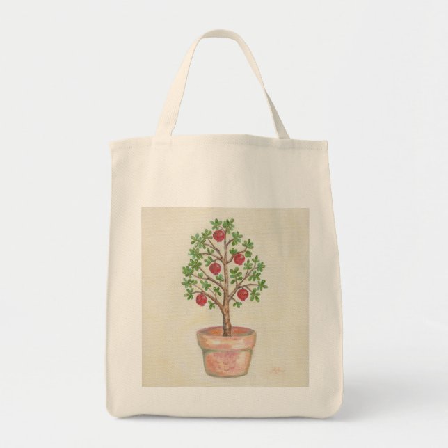 Pomegranate Tree grocery bag (Front)