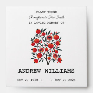 Pomegranate Tree Seed Memorial Packet Envelope