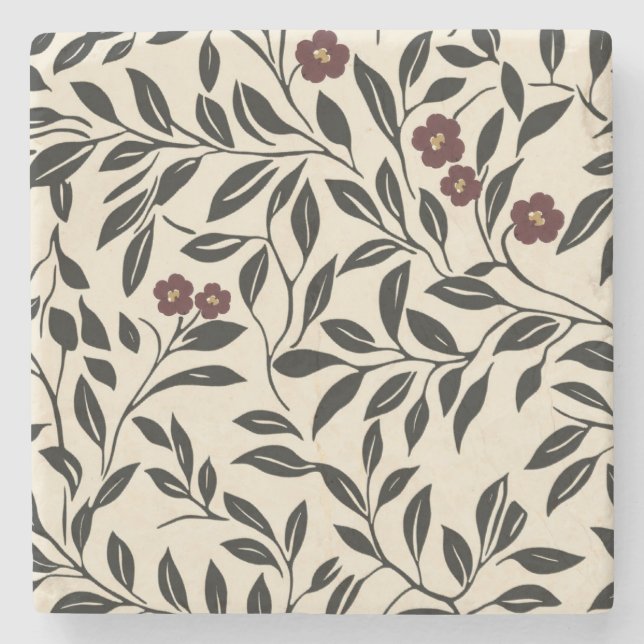 Pomegranate Vine Stone Coaster (Front)