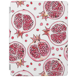 Pomegranate watercolor and ink pattern iPad cover