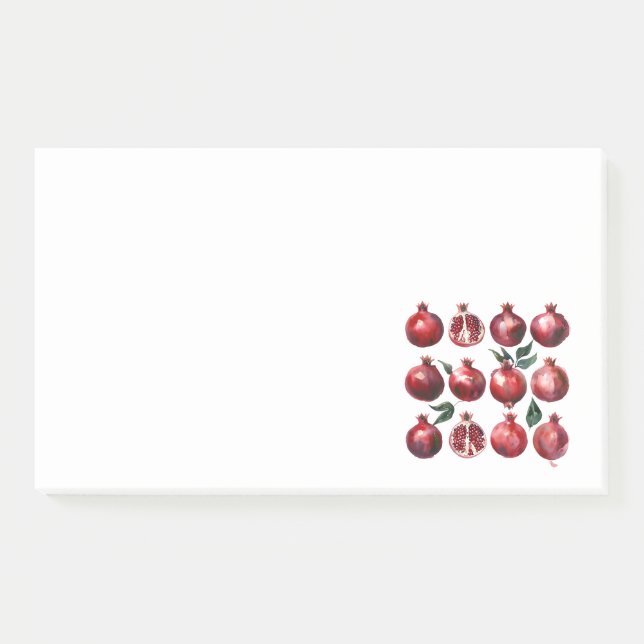 Pomegranate Watercolor Art Post-it Notes (Front)