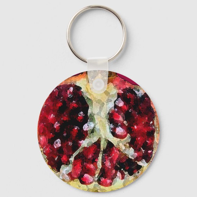 Pomegranate Watercolor - Key Chain (Front)