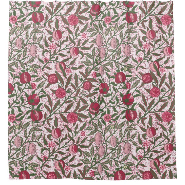 Pomegranate William Morris magenta  Shower Curtain (Front)