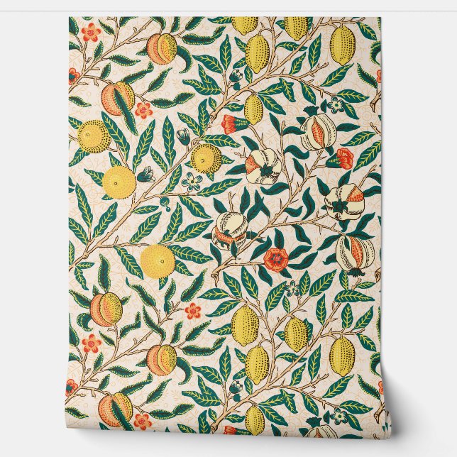 Pomegranate William Morris original beige Wallpape Wallpaper (Unrolling)