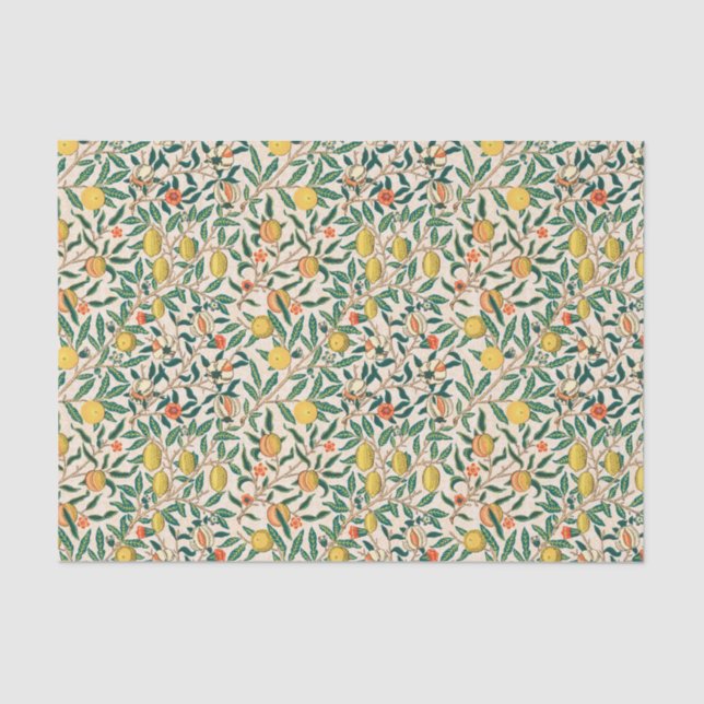 Pomegranate William Morris soft original on white Tissue Paper (Front)