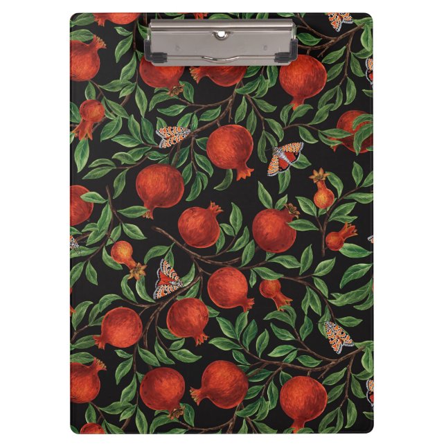 Pomegranates and Bella Moths  Clipboard (Front)