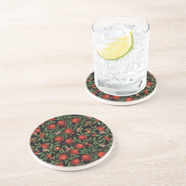 Pomegranates and Bella Moths  Coaster (Side)