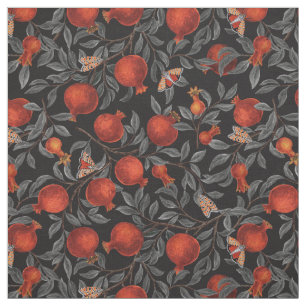 Pomegranates and Bella Moths  Fabric