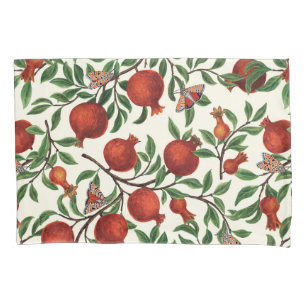 Pomegranates and Bella Moths on off white Pillowcase