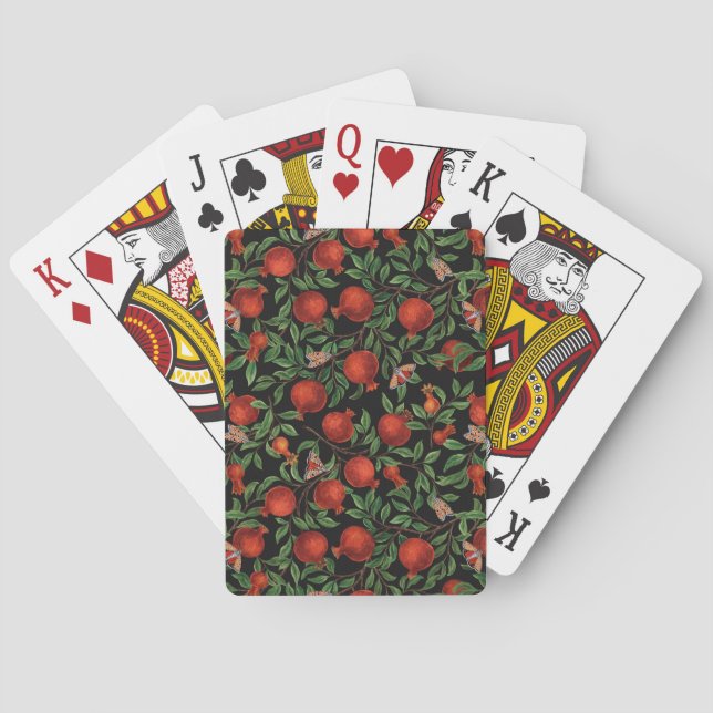 Pomegranates and Bella Moths  Playing Cards (Back)