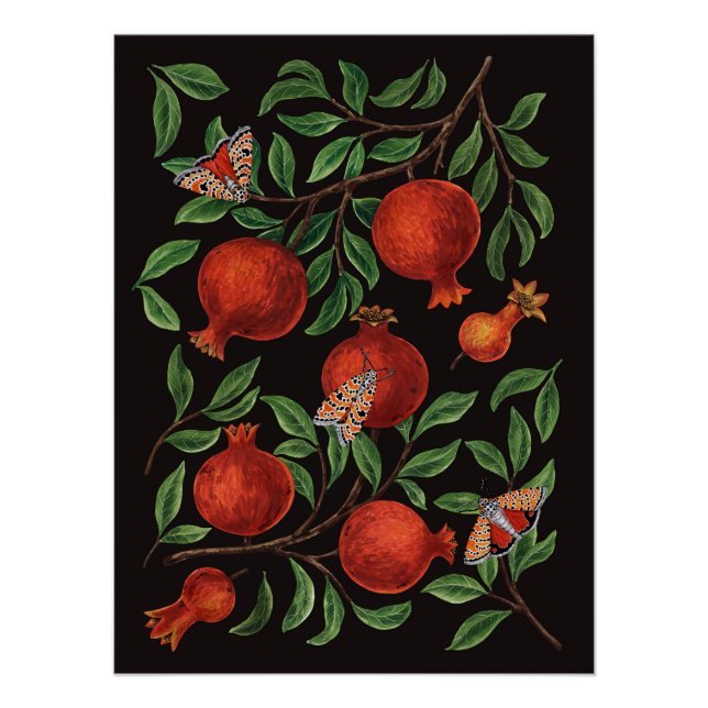 Pomegranates and Bella Moths  Poster (Front)