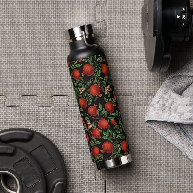 Pomegranates and Bella Moths  Water Bottle (Gym)