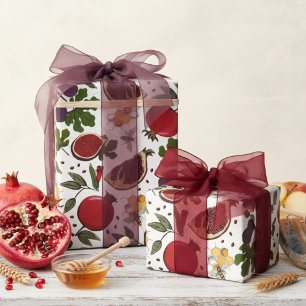 Pomegranates, Figs and Honey Bees Wrapping Paper