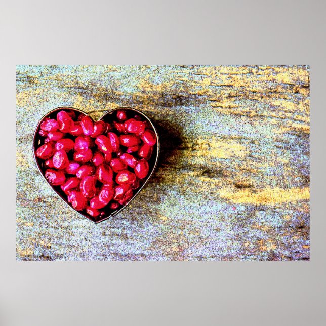 "Pomegranates Heart Fruit" Cute Photo. Buy Now Poster (Front)
