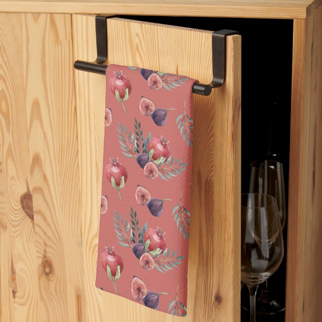 Pomegranates on Adobe Tea Towel (Thirds Fold)