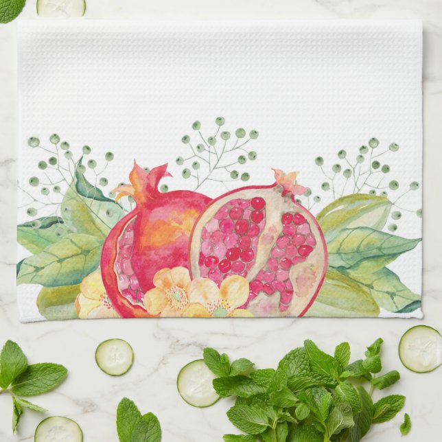 Pomegranates Tea Towel (Folded)