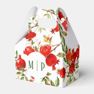 Pomegranates watercolor theme Bright colors Favour Box