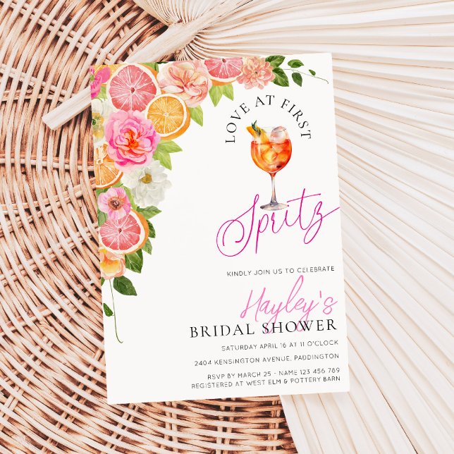 Pomello Love At First Spritz Bridal Shower Invitation (Creator Uploaded)