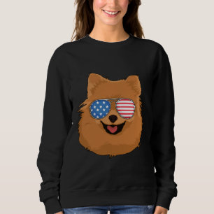 Pomeranian 4th Of July American Usa Patriotic Dog Sweatshirt
