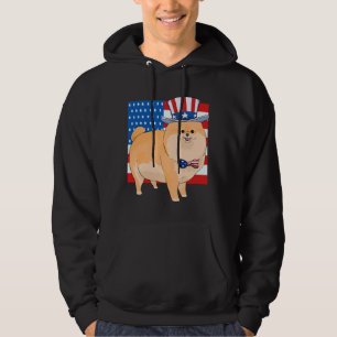 Pomeranian 4th Of July Patriotic Uncle Sam Hoodie