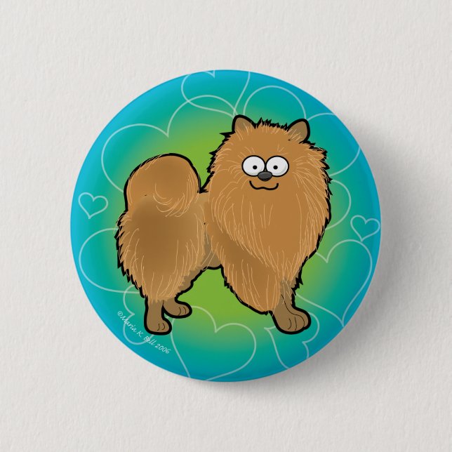 Pomeranian 6 Cm Round Badge (Front)