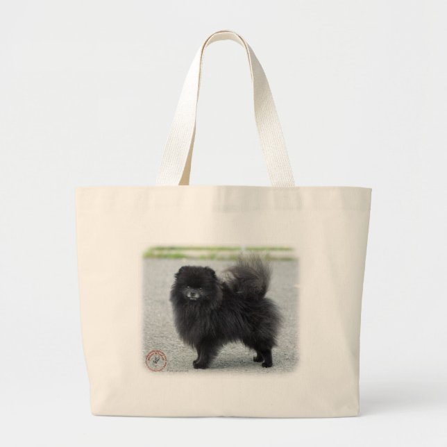 Pomeranian 9R042D-47 Large Tote Bag (Front)